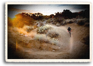 The majestic scenery of the high desert and Southern Rocky Mountains is close up and personal on mountain biking trails throughout Northern New Mexico